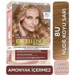 L’Oréal Paris Excellence Creme 8U Nude Koyu Sarı Saç Boyası 