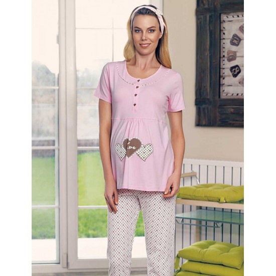 Şahinler Lohusa Pijama Takımı Terlik Hediyeli Pudra MBP23418-1 Şahinler Lohusa Pijama Takımı Terlik Hediyeli Pudra MBP23418-1