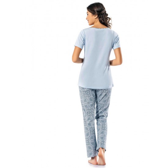 Şahinler Kadın Pijama Takımı MBP24816-2 Mavi Şahinler Kadın Pijama Takımı MBP24816-2 Mavi