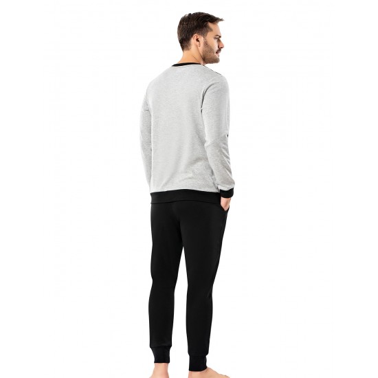Şahinler Erkek Pijama Takımı MEP25063-1 GRI-MELANJ Şahinler Erkek Pijama Takımı MEP25063-1 GRI-MELANJ