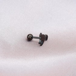 6mm Siyah Kedi Tasarımlı 316L Cerrahi Çelik Piercing