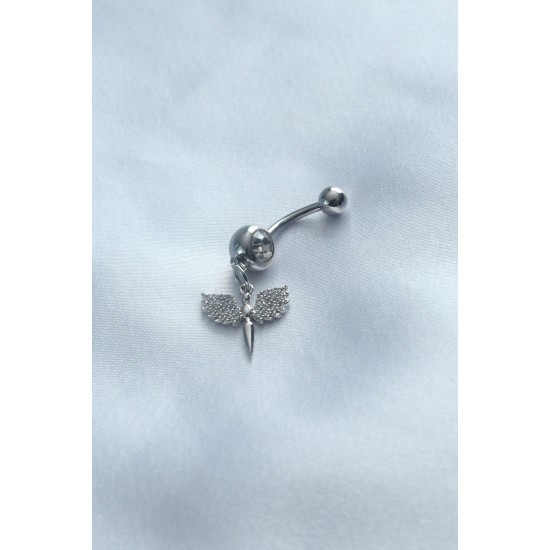 316L Cerrahi Çelik Zirkon Taşlı Melek Figür Sallantı Göbek Piercing 316L Cerrahi Çelik Zirkon Taşlı Melek Figür Sallantı Göbek Piercing