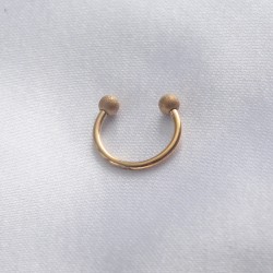 316L Cerrahi Çelik Gold Renk Simli Boncuk Halka Göbek Piercing