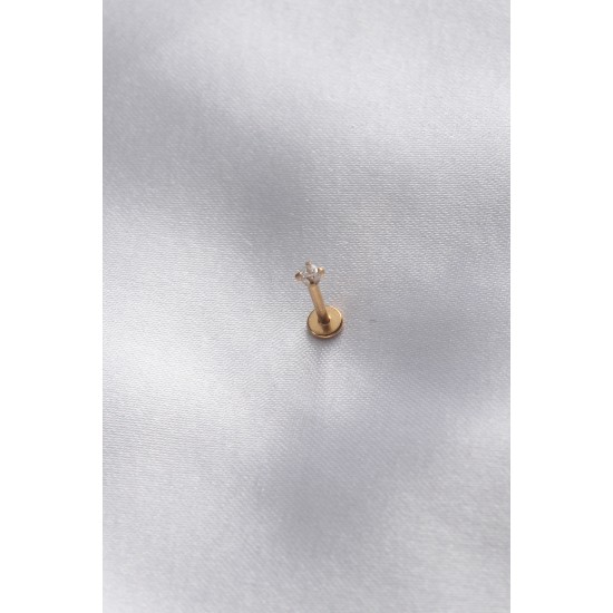 316L Cerrahi Çelik Zirkon Gold Renk Dudak Piercing 316L Cerrahi Çelik Zirkon Gold Renk Dudak Piercing