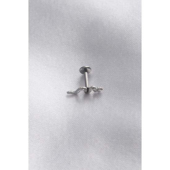 316L Cerrahi Çelik Gümüş Renk Yılan Tragus Piercing 316L Cerrahi Çelik Gümüş Renk Yılan Tragus Piercing