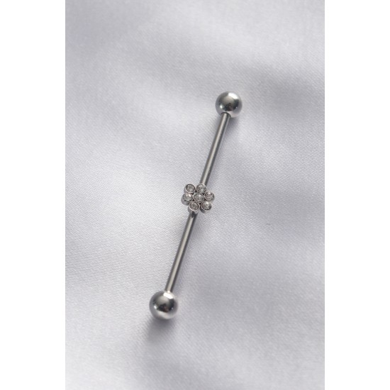 316L Cerrahi Çelik Zirkon Taşlı Köprü Piercing