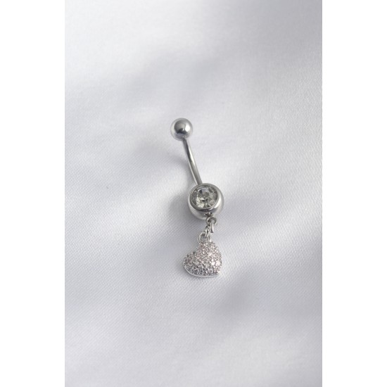 316L Cerrahi Çelik Zirkon Taşlı Sallantı Kalp Model Kadın Göbek Piercing 316L Cerrahi Çelik Zirkon Taşlı Sallantı Kalp Model Kadın Göbek Piercing