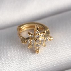 316L Çelik Gold Renk Zirkon Taşlı Kutup Yıldızı Model Tragus Piercing