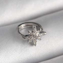 316L Çelik Gümüş Renk Zirkon Taşlı Kutup Yıldızı Model Tragus Piercing