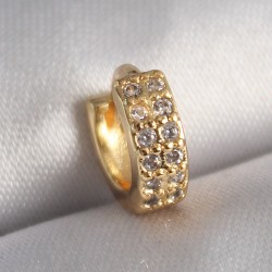 316L Çelik Gold Renk Zirkon Taşlı Tragus Piercing