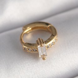316L Çelik Gold Renk Zirkon Taşlı Tragus Piercing