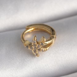 316L Çelik Gold Renk Zirkon Taşlı Deniz Yıldızı Model Tragus Piercing