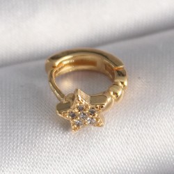 316L Çelik Gold Renk Zirkon Taşlı Yıldız Model Tragus Piercing
