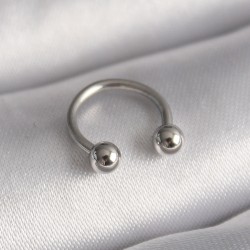 316L Çelik Gümüş Renk Halka Model Topçuk Piercing