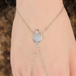 Silver Renk Zirkon Taşlı Nar Figürlü Şahmeran Bileklik