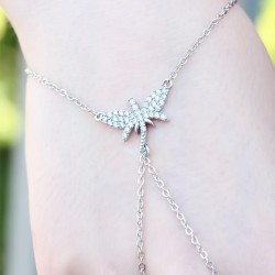 Yusufçuk Figürlü Zirkon Taşlı Silver Renk Şahmeran Bileklik