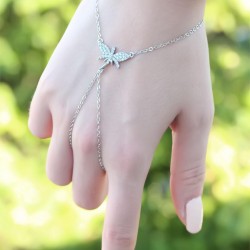 Yusufçuk Figürlü Zirkon Taşlı Silver Renk Şahmeran Bileklik