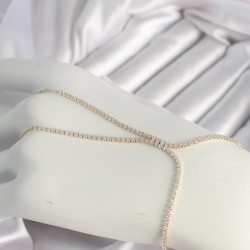 Pirinç Gold Renk Zirkon Taşlı Su Yolu Kadın Şahmeran