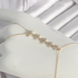 Pirinç Gold Renk Zirkon Taşlı Yıldız Model Kadın Şahmeran