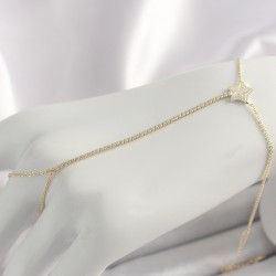 Pirinç Gold Renk Su Yolu Zirkon Taşlı Yıldız Model Kadın Şahmeran