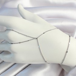Pirinç Gümüş Renk Parçalı Ezme Zincirli Şahmeran