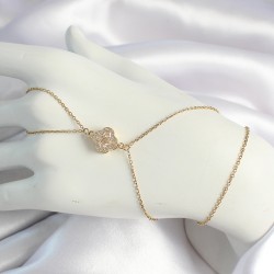 316L Çelik Zincirli Gold Renk Zirkon Taşlı Şahmeran