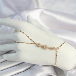 316L Çelik Gold Renk Zirkon Taşlı Baget Şahmeran