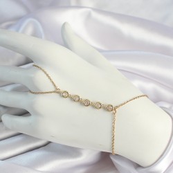 316L Çelik Gold Renk Zincirli Zirkon Taşlı Şahmeran