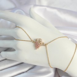 316L Çelik Gold Renk Zirkon Taşlı Kuğu Figürlü Şahmeran