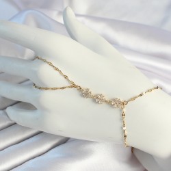 316L Çelik Zincirli Gold Renk Zirkon Taşlı Şahmeran