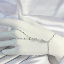 316L Çelik Zincirli Gümüş Baget Zirkon Taşlı Şahmeran