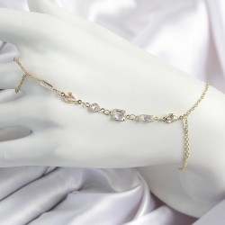 Pirinç Zirkon Taşlı Y Model Gold Renk Kadın Şahmeran