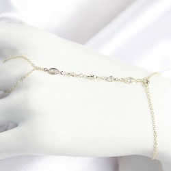 Pirinç Zirkon Taşlı Y Model Gold Renk Kadın Şahmeran