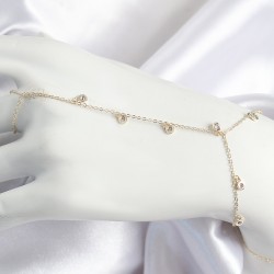 Pirinç Zirkon Taşlı Sallantılı Model Gold Renk Kadın Şahmeran