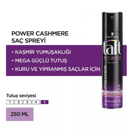 Taft Power Mega Güçlü Saç Spreyi Kaşmir 250 ml