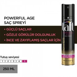 Taft Sprey Powerful Age Mega Güçlü Tutuş 250 ml