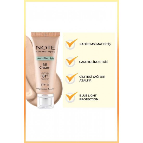 Note Anti - Blemish BB Cream Akneye Yatkın Ciltler 02 Note Anti - Blemish BB Cream Akneye Yatkın Ciltler 02